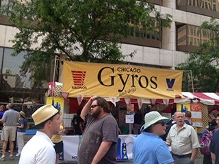 Chicago Gyros tent at an outdoor street festival