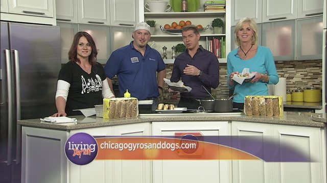 Chef Travis and Lisa cooking on the Living Dayton TV set